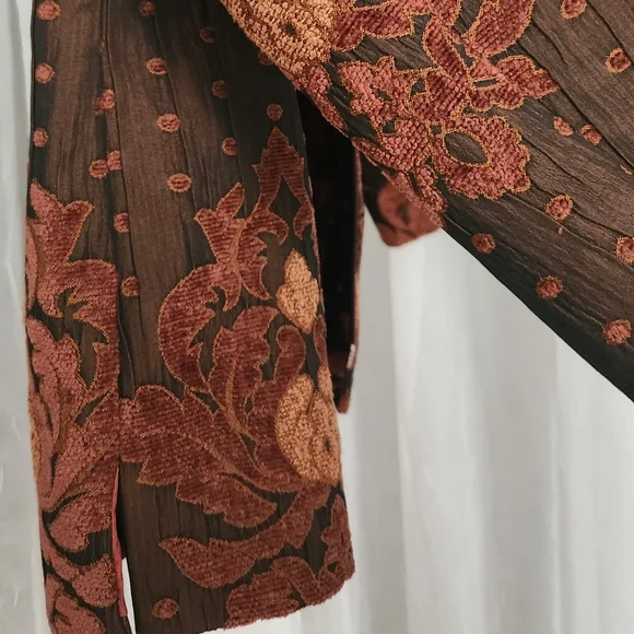 EARL RUTENBERG Floral Embroidered/Brocade Sateen Women's Blazer Jacket Size XL - Picture 7 of 10